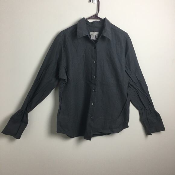 AKA Eddie Bauer Button Down Shirt Gray White XL - Picture 4 of 12